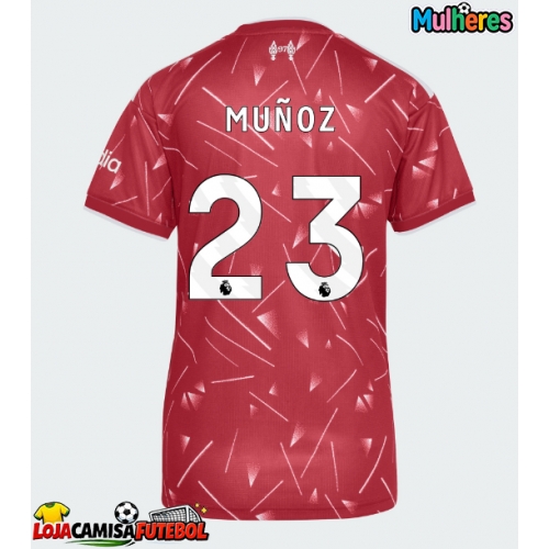 Camisa de Futebol Liverpool Victor Munoz #23 Equipamento Principal Mulheres 2026-27 Manga Curta